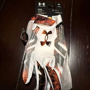Under Armour UA F8 Football Gloves Kids XL White Orange New Limited Edition Skil